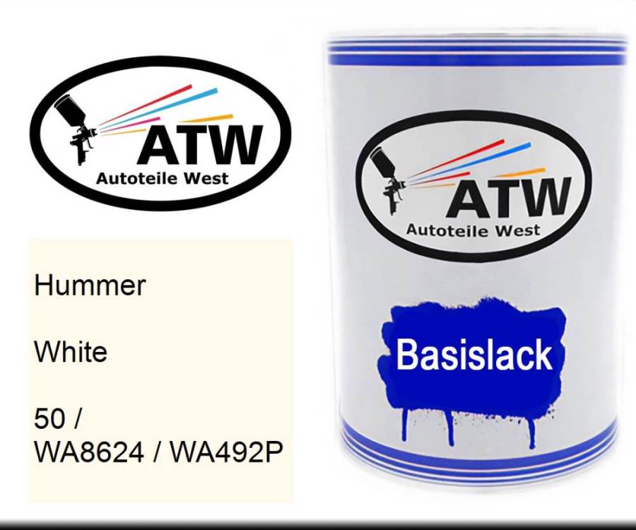 Hummer, White, 50 / WA8624 / WA492P: 500ml Lackdose, von ATW Autoteile West.